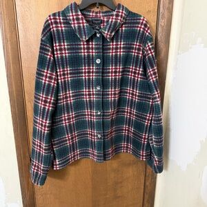 Diagonal Women’s XL Plaid Button-Up Fleece Shirt/ Jacket
